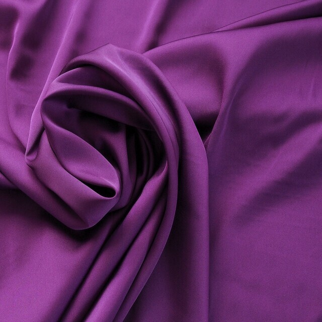 Stretch silk imitation satin in great purple